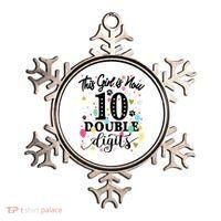 Birthday Funny Gift 10 Yrs Old This Girl Is Now 10 Double Digits Gift Ornament thumb 0