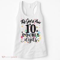 Birthday Funny Gift 10 Yrs Old This Girl Is Now 10 Double Digits Gift Women's Tank Top thumb 0
