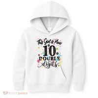Birthday Funny Gift 10 Yrs Old This Girl Is Now 10 Double Digits Gift Kids Hoodie thumb 0