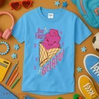But First Gelato Cute Kids T-Shirt thumb 3