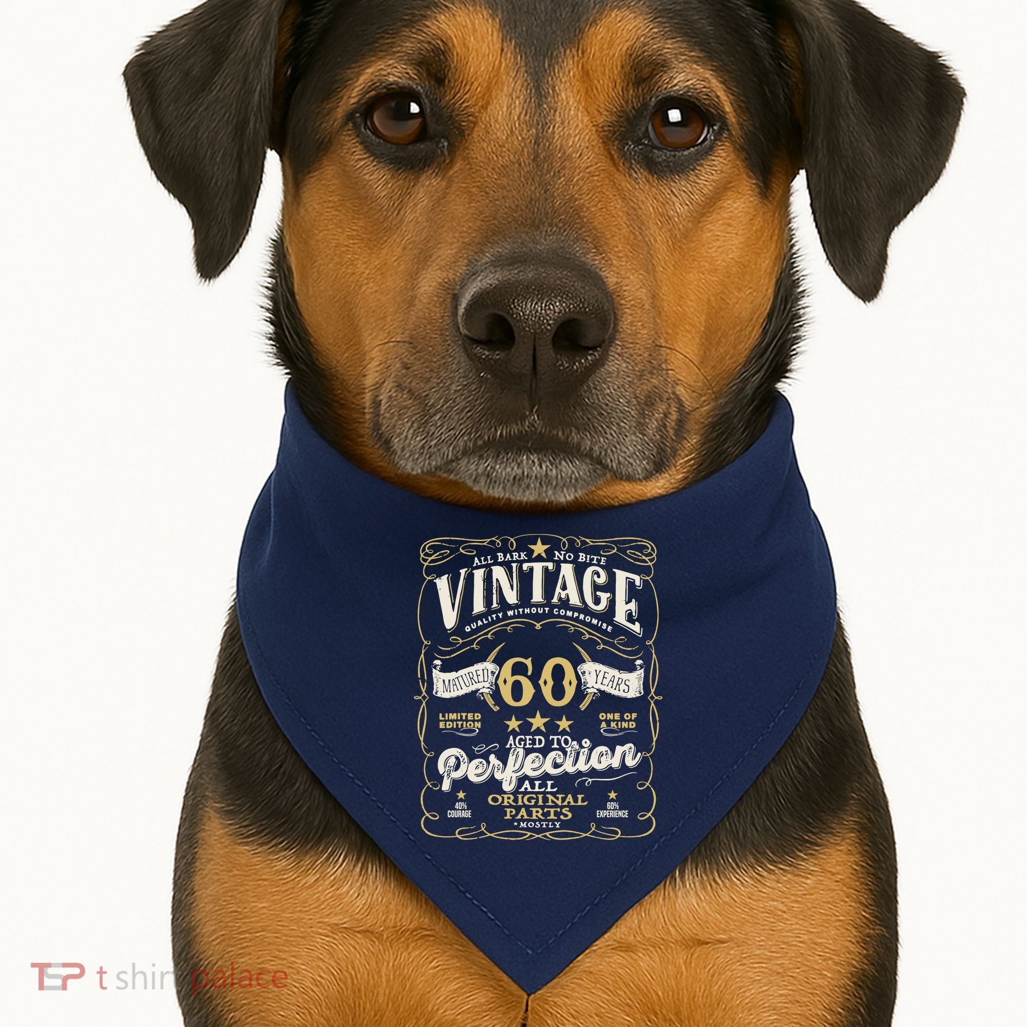 Birthday For Him 60th Birthday Aged To Perfection USA-Made Doggie Bandana