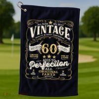 Birthday For Him 60th Birthday Aged To Perfection Golf Towel thumb 1