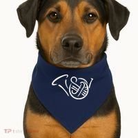 Bugle french horn USA-Made Doggie Bandana thumb 1