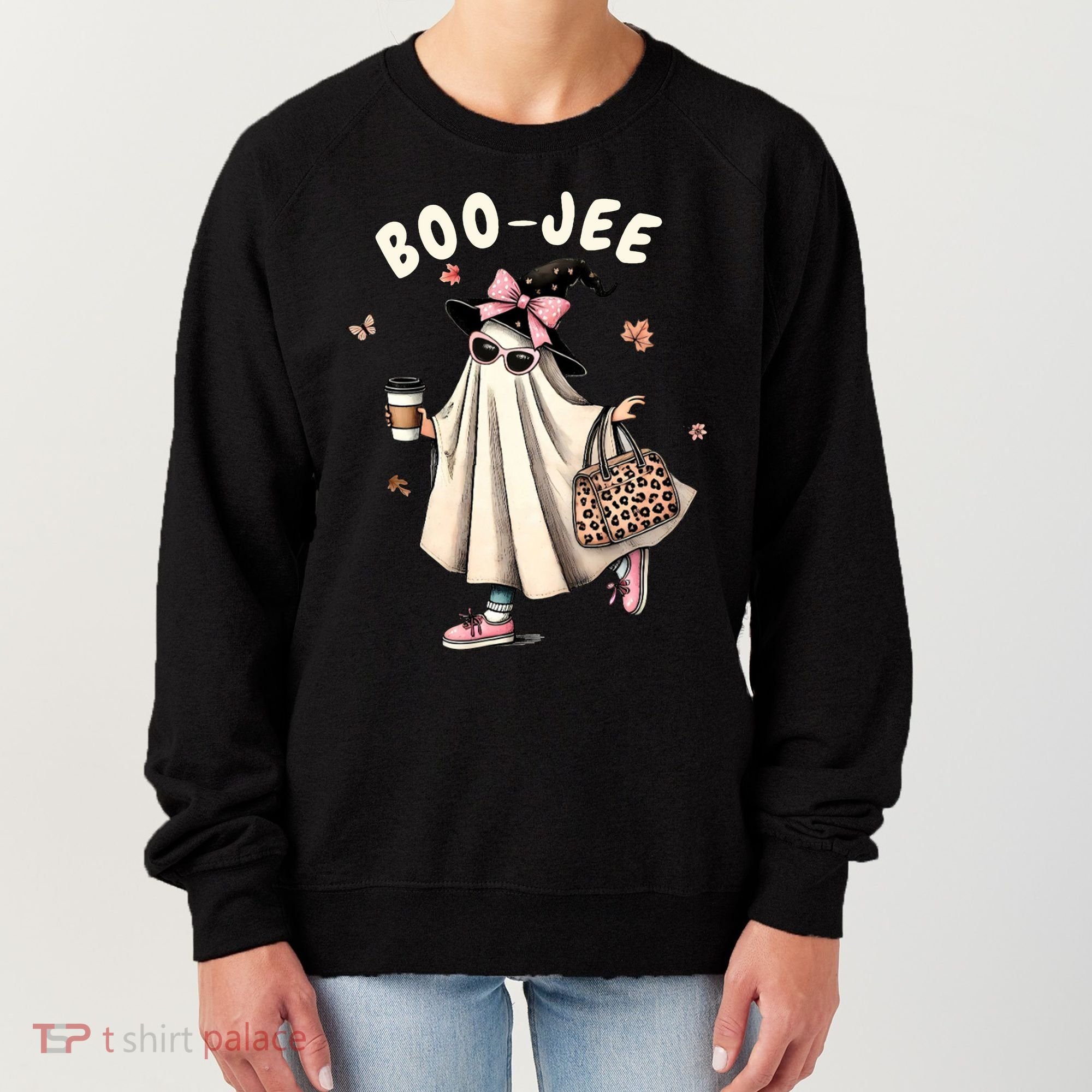 Boojee Funny Halloween Boujee Shopping Ghost Fall Women's Sweatshirt