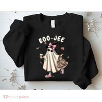 Boojee Funny Halloween Boujee Shopping Ghost Fall Sweatshirt thumb 2