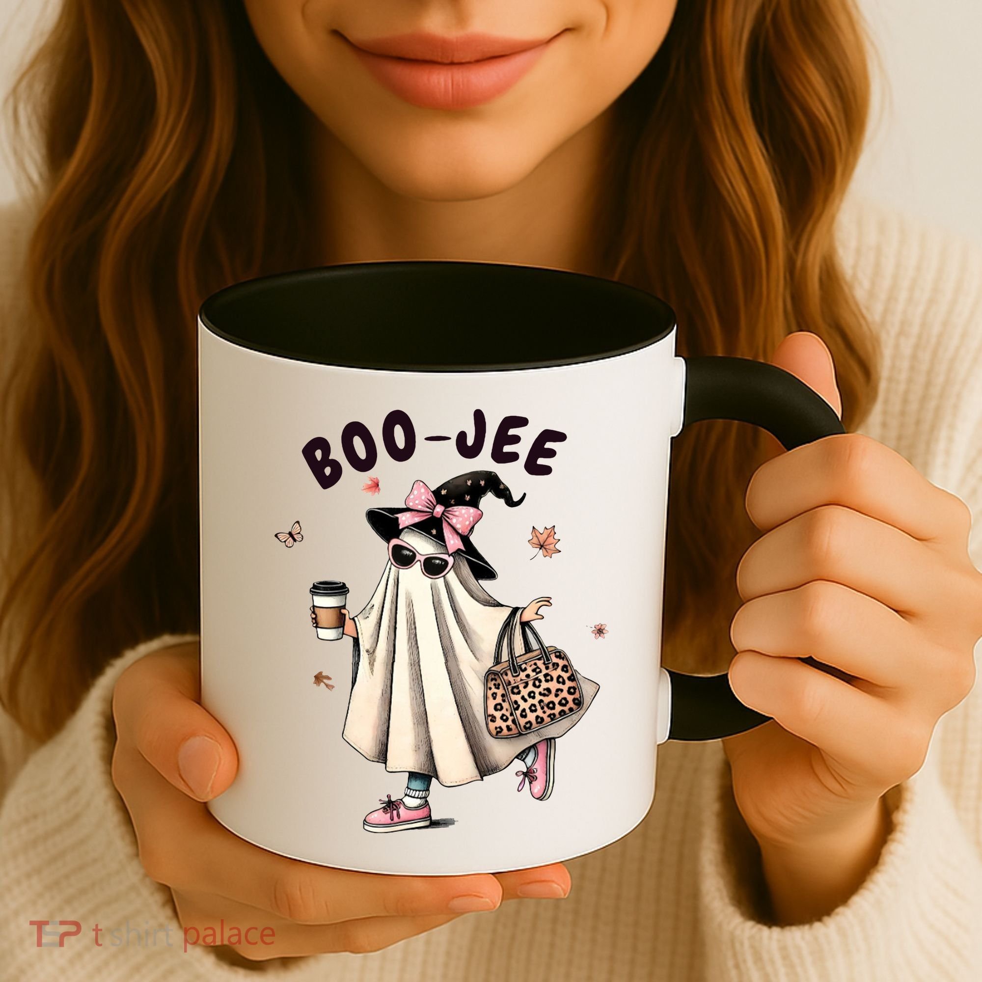 Boojee Funny Halloween Boujee Shopping Ghost Fall Coffee Mug