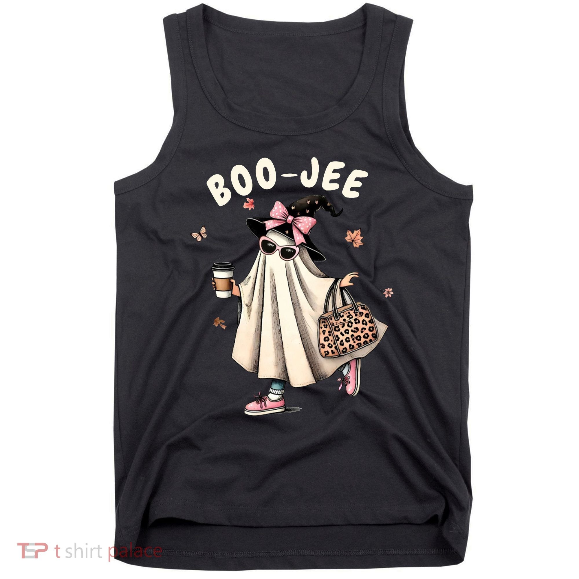Boojee Funny Halloween Boujee Shopping Ghost Fall Tank Top