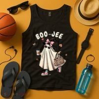 Boojee Funny Halloween Boujee Shopping Ghost Fall Tank Top thumb 4