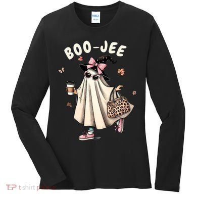 Boojee Funny Halloween Boujee Shopping Ghost Fall Women's Long Sleeve Shirt
