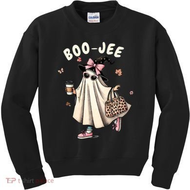 Boojee Funny Halloween Boujee Shopping Ghost Fall Kids Sweatshirt