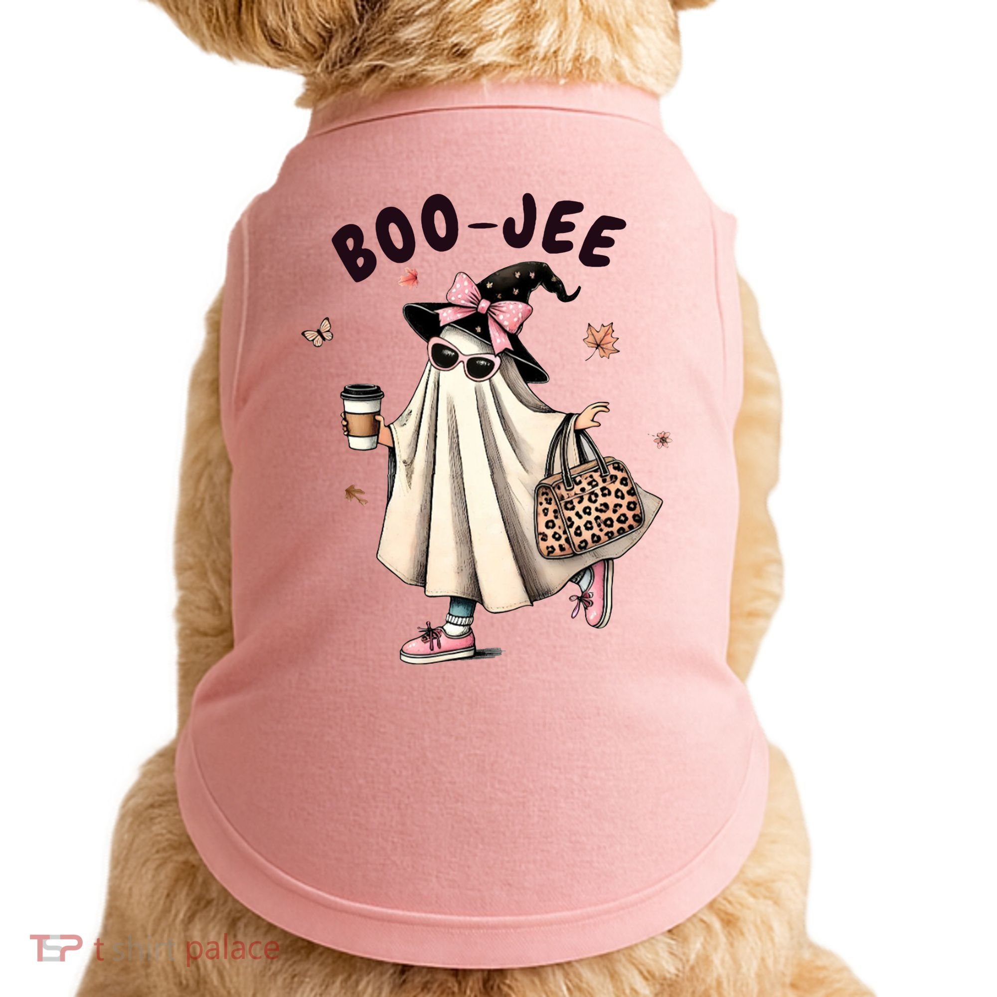 Boojee Funny Halloween Boujee Shopping Ghost Fall Doggie Tank