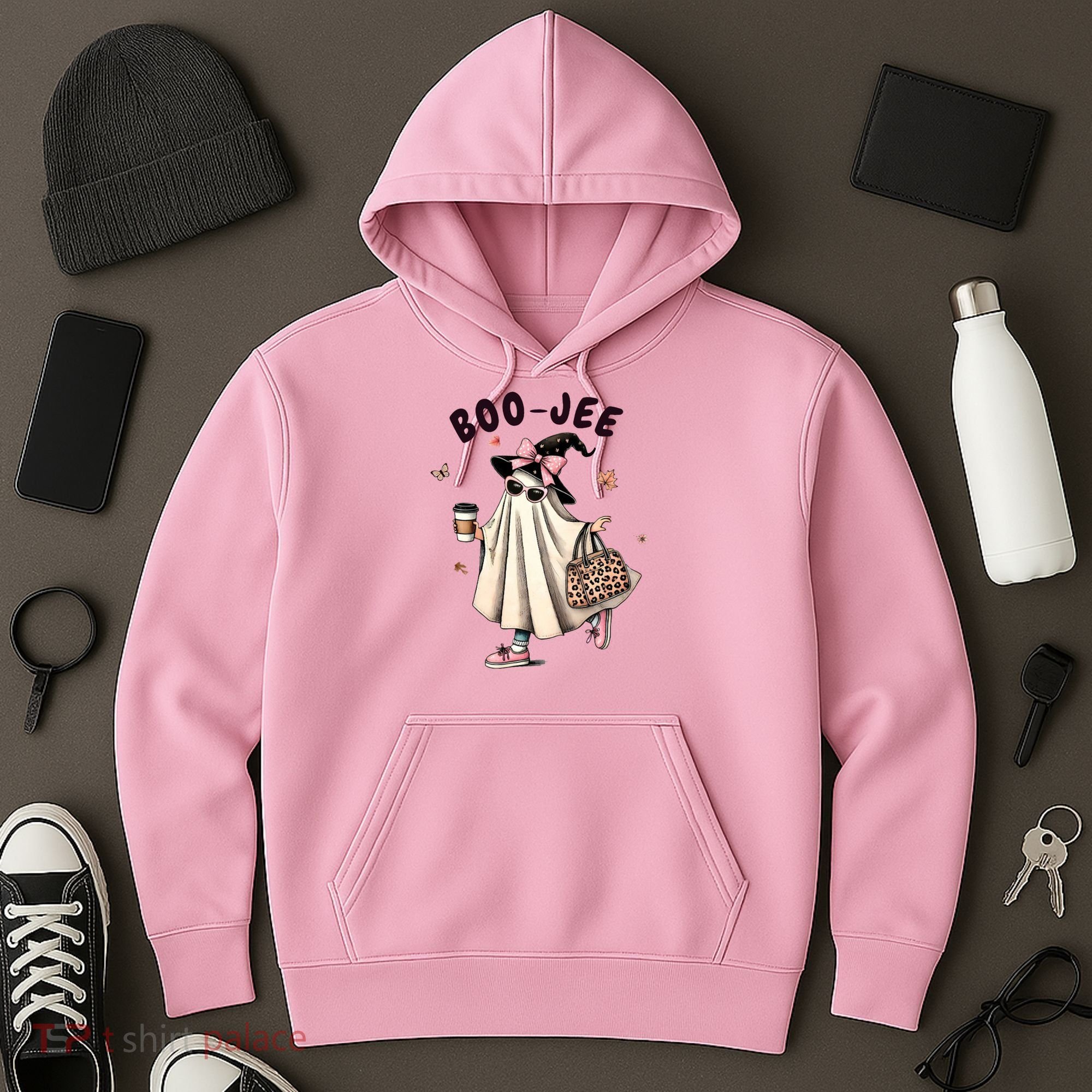 Boojee Funny Halloween Boujee Shopping Ghost Fall Hoodie
