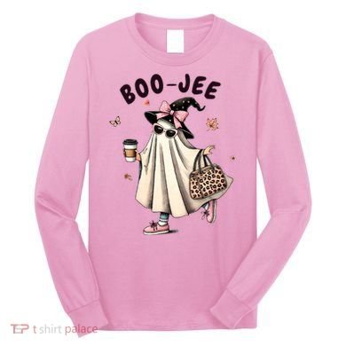 Boojee Funny Halloween Boujee Shopping Ghost Fall Long Sleeve Shirt