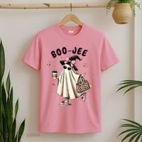 Boojee Funny Halloween Boujee Shopping Ghost Fall T-Shirt thumb 2