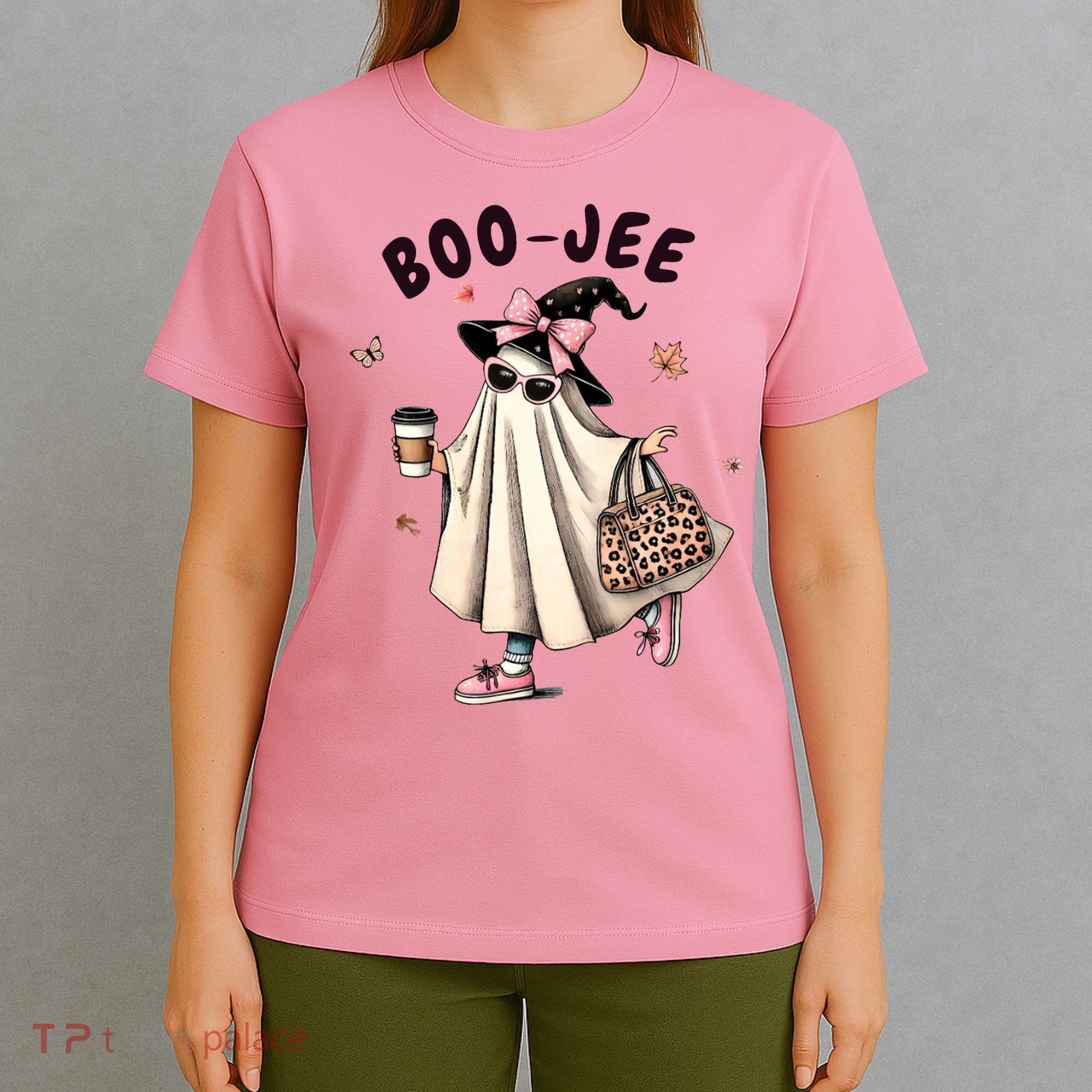 Boojee Funny Halloween Boujee Shopping Ghost Fall T-Shirt