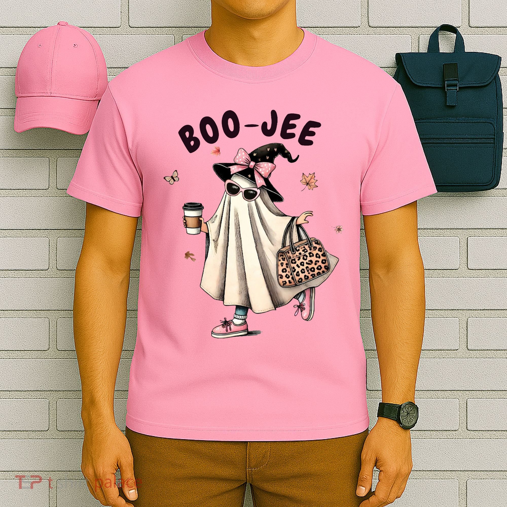 Boojee Funny Halloween Boujee Shopping Ghost Fall T-Shirt