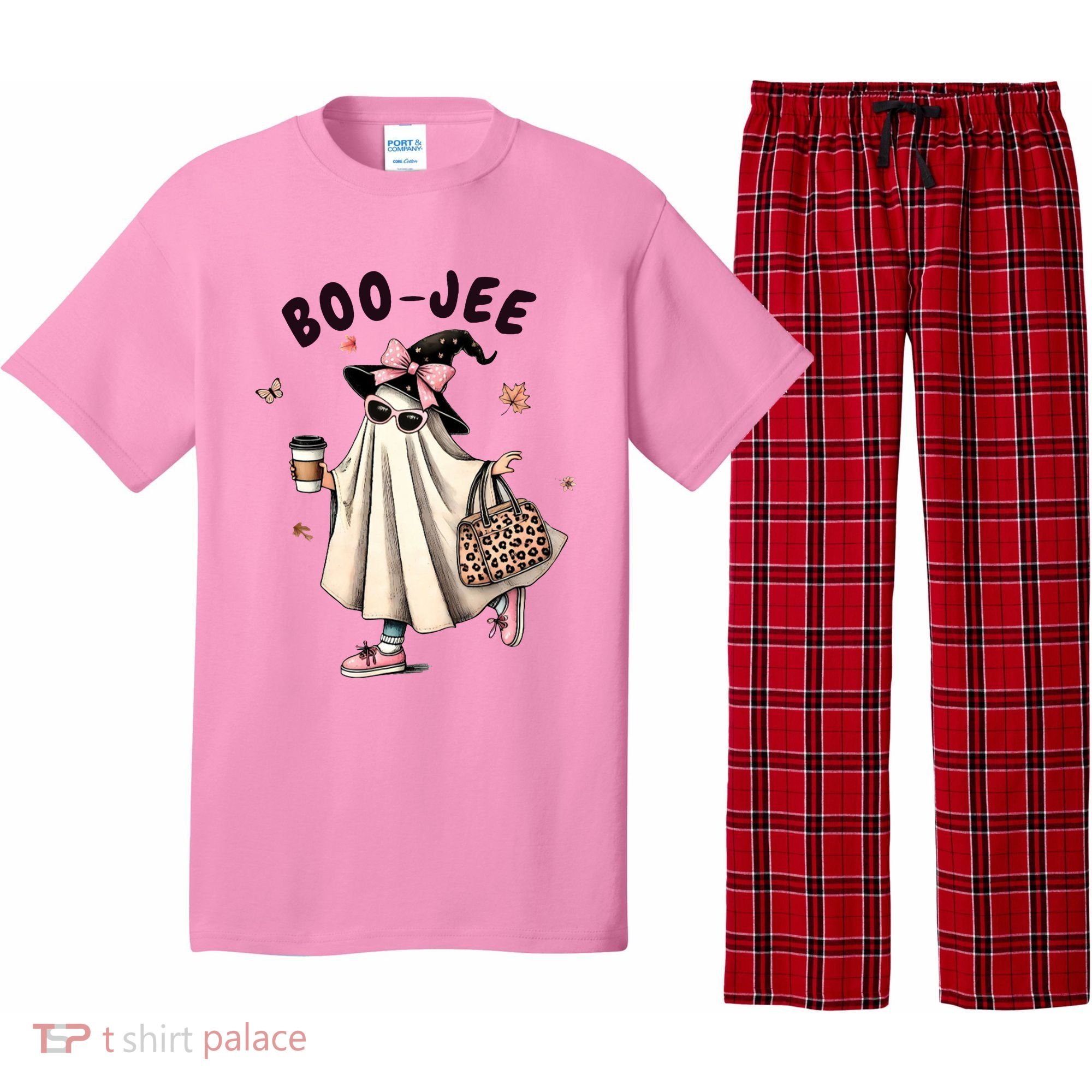 Boojee Funny Halloween Boujee Shopping Ghost Fall Pajama Set
