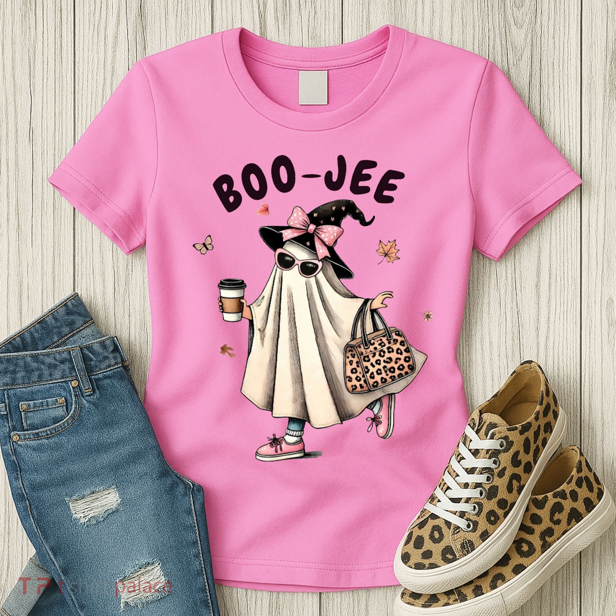 Boojee Funny Halloween Boujee Shopping Ghost Fall Women's T-Shirt