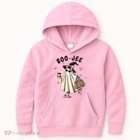 Boojee Funny Halloween Boujee Shopping Ghost Fall Kids Hoodie thumb 0