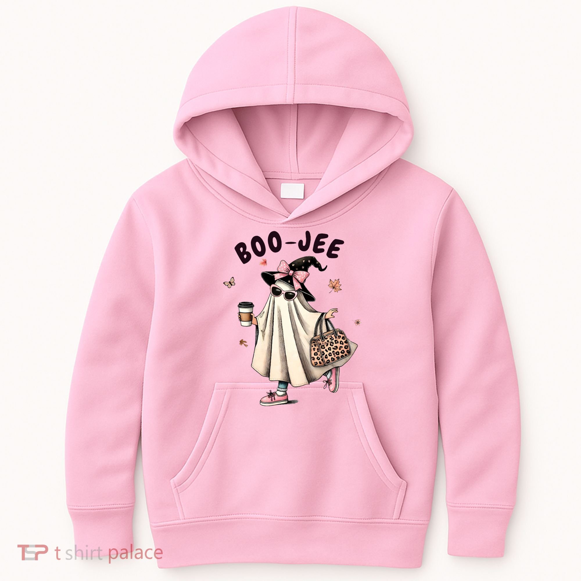 Boojee Funny Halloween Boujee Shopping Ghost Fall Kids Hoodie
