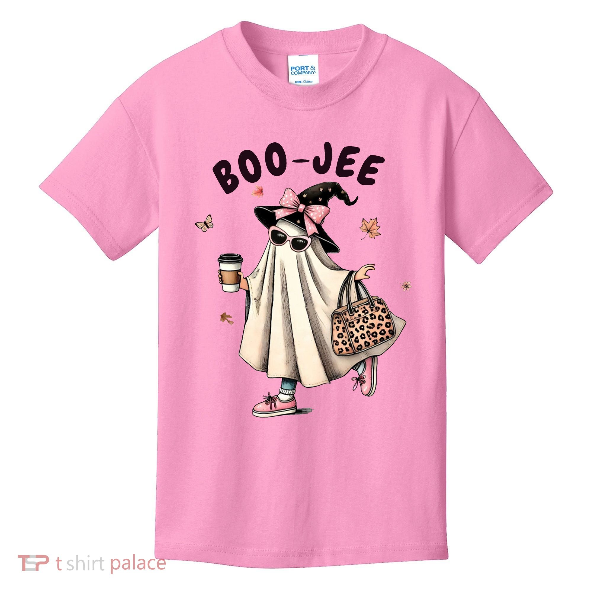 Boojee Funny Halloween Boujee Shopping Ghost Fall Kids T-Shirt