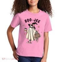 Boojee Funny Halloween Boujee Shopping Ghost Fall Kids T-Shirt thumb 2