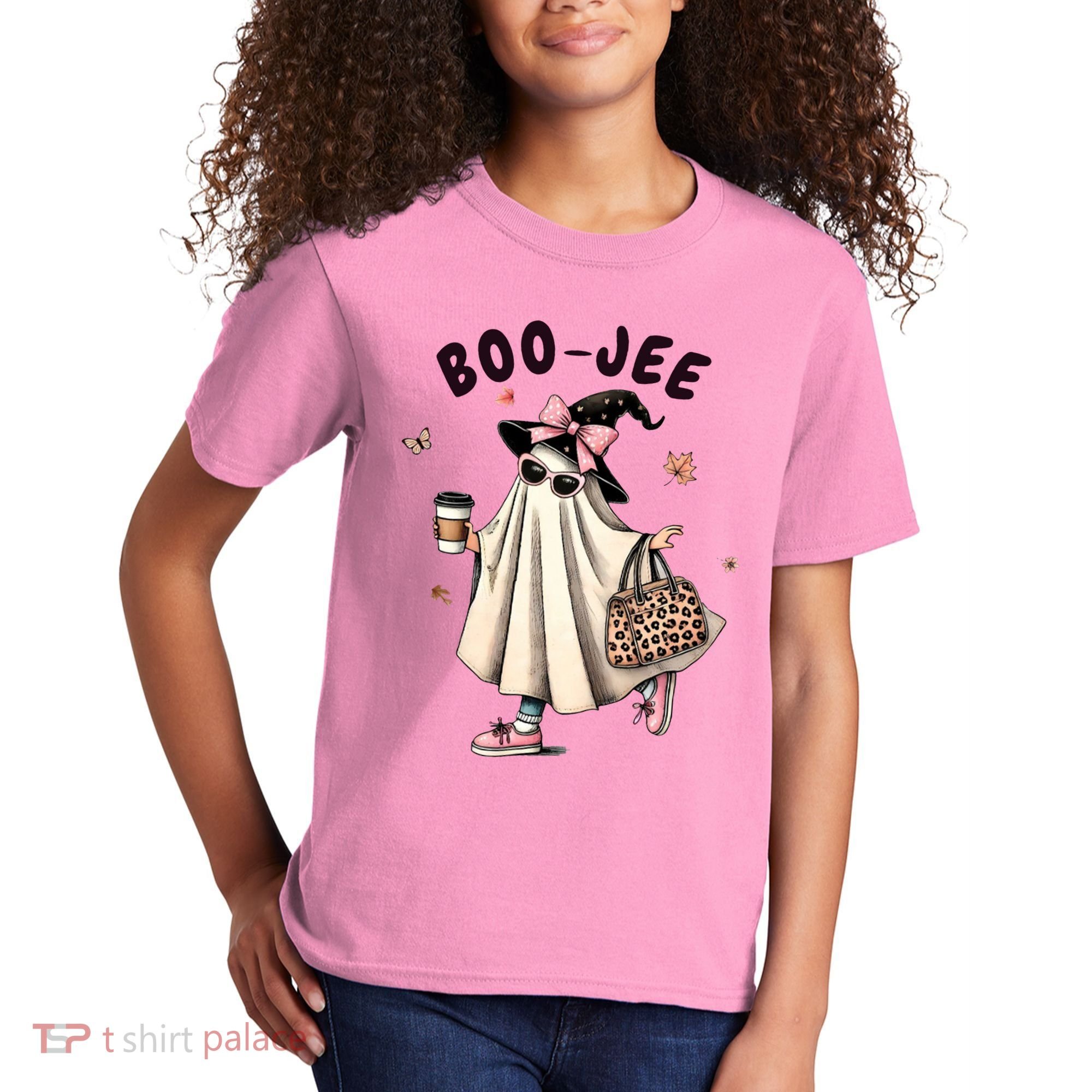 Boojee Funny Halloween Boujee Shopping Ghost Fall Kids T-Shirt