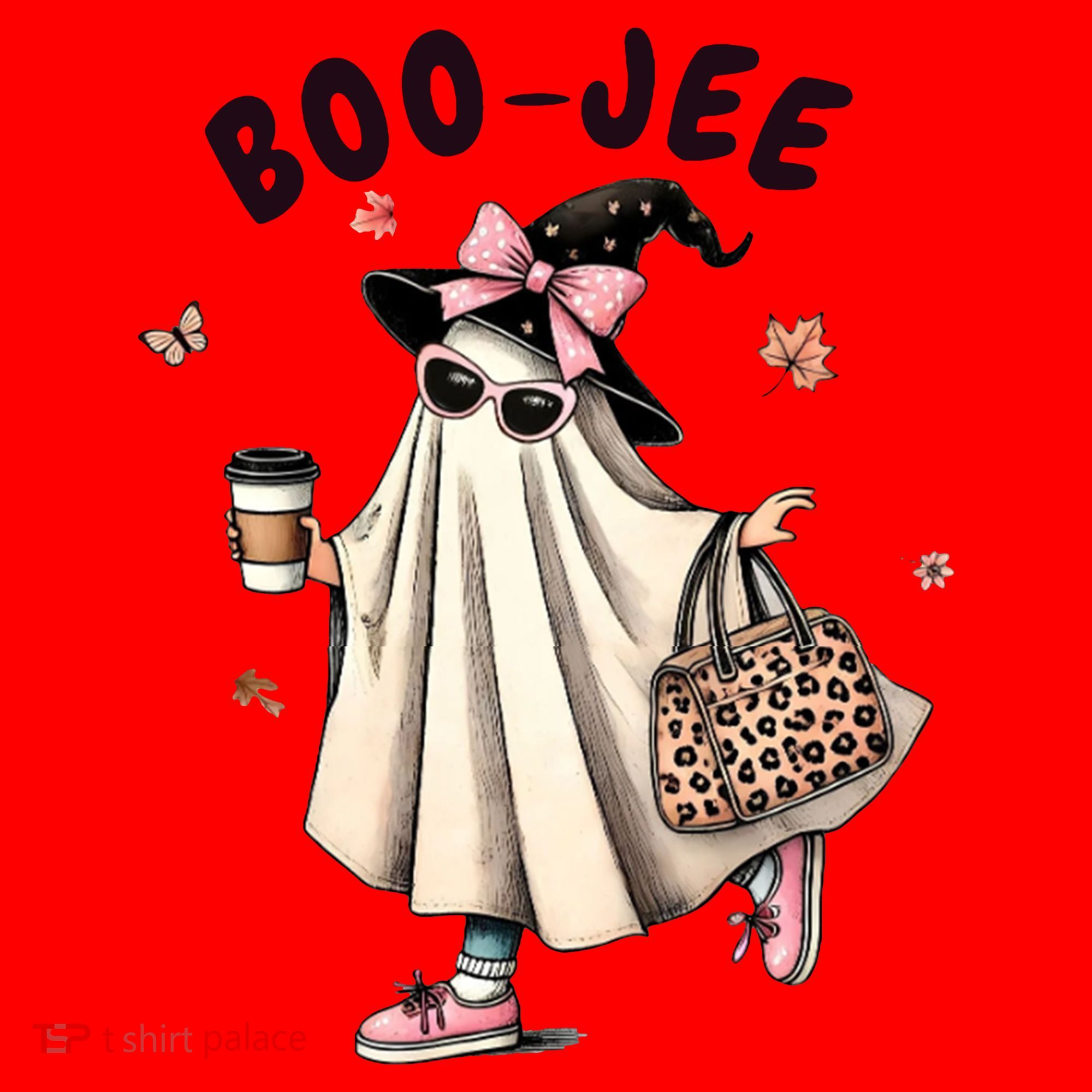 Boojee Funny Halloween Boujee Shopping Ghost Fall Santa Hat