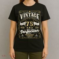 Birthday For Him 75th Birthday Aged To Perfection T-Shirt thumb 4