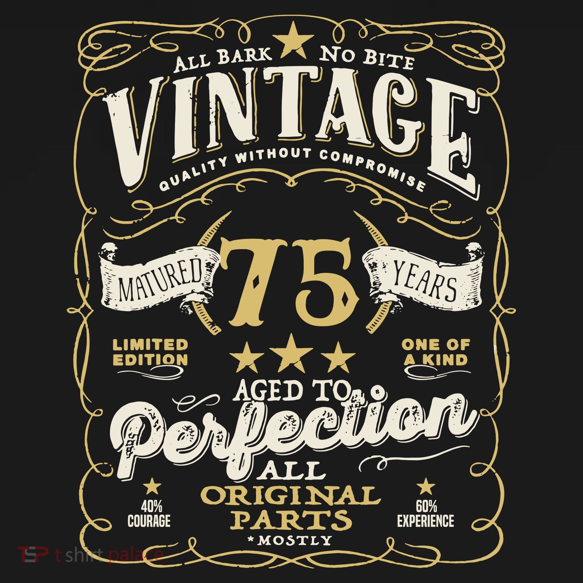 Birthday For Him 75th Birthday Aged To Perfection T-Shirt