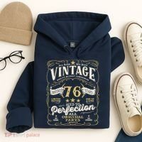 Birthday For Him 76th Birthday Aged To Perfection Hoodie thumb 4