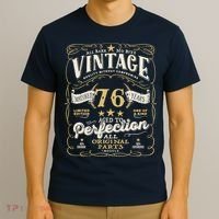 Birthday For Him 76th Birthday Aged To Perfection T-Shirt thumb 3