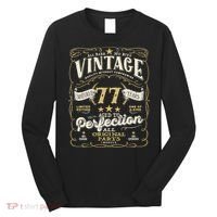 Birthday For Him 77th Birthday Aged To Perfection Long Sleeve Shirt thumb 0