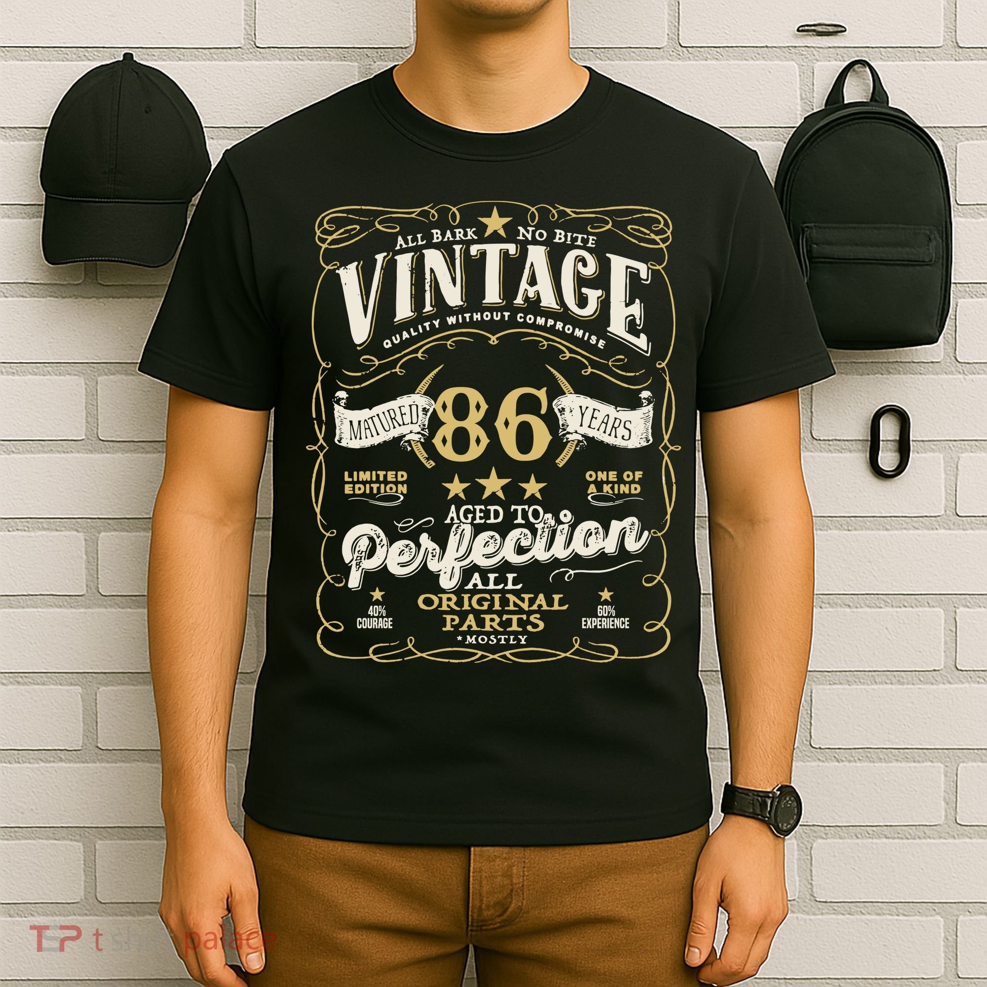 Birthday For Him 86th Birthday Aged To Perfection T-Shirt