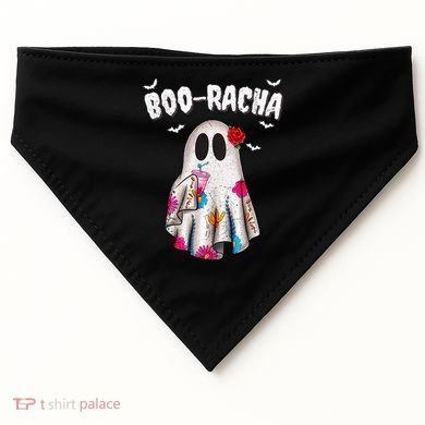 Booracha Funny Halloween Ghost Boo Jee Ghost For Halloween USA-Made Doggie Bandana
