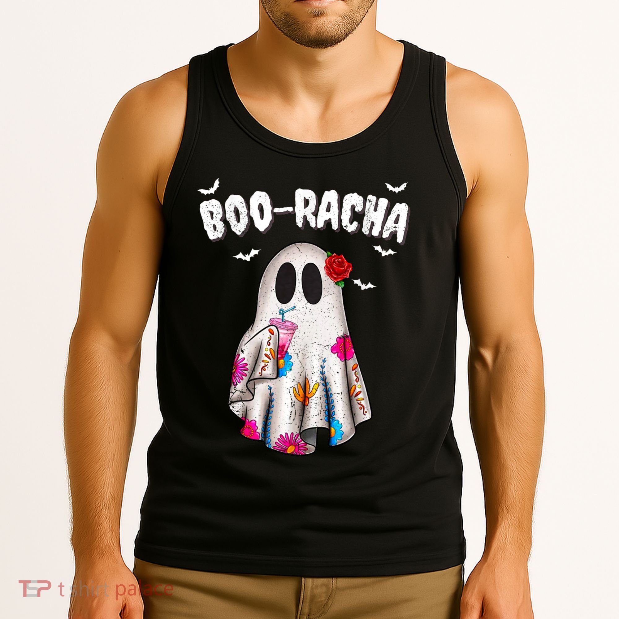 Booracha Funny Halloween Ghost Boo Jee Ghost For Halloween Tank Top