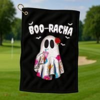 Booracha Funny Halloween Ghost Boo Jee Ghost For Halloween Golf Towel thumb 1