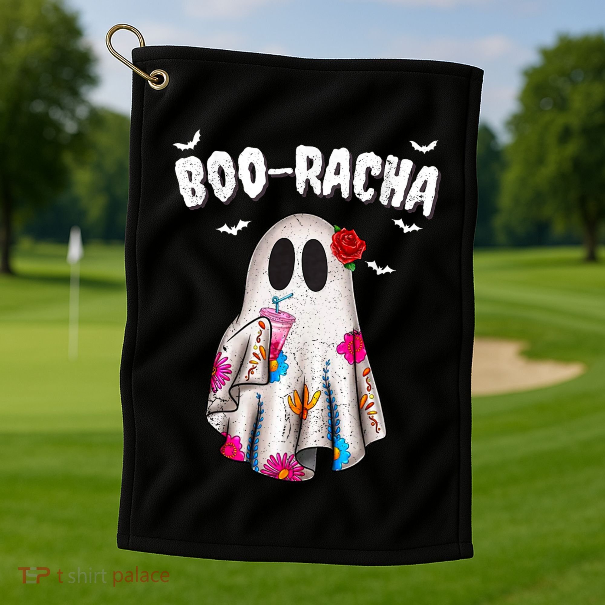 Booracha Funny Halloween Ghost Boo Jee Ghost For Halloween Golf Towel