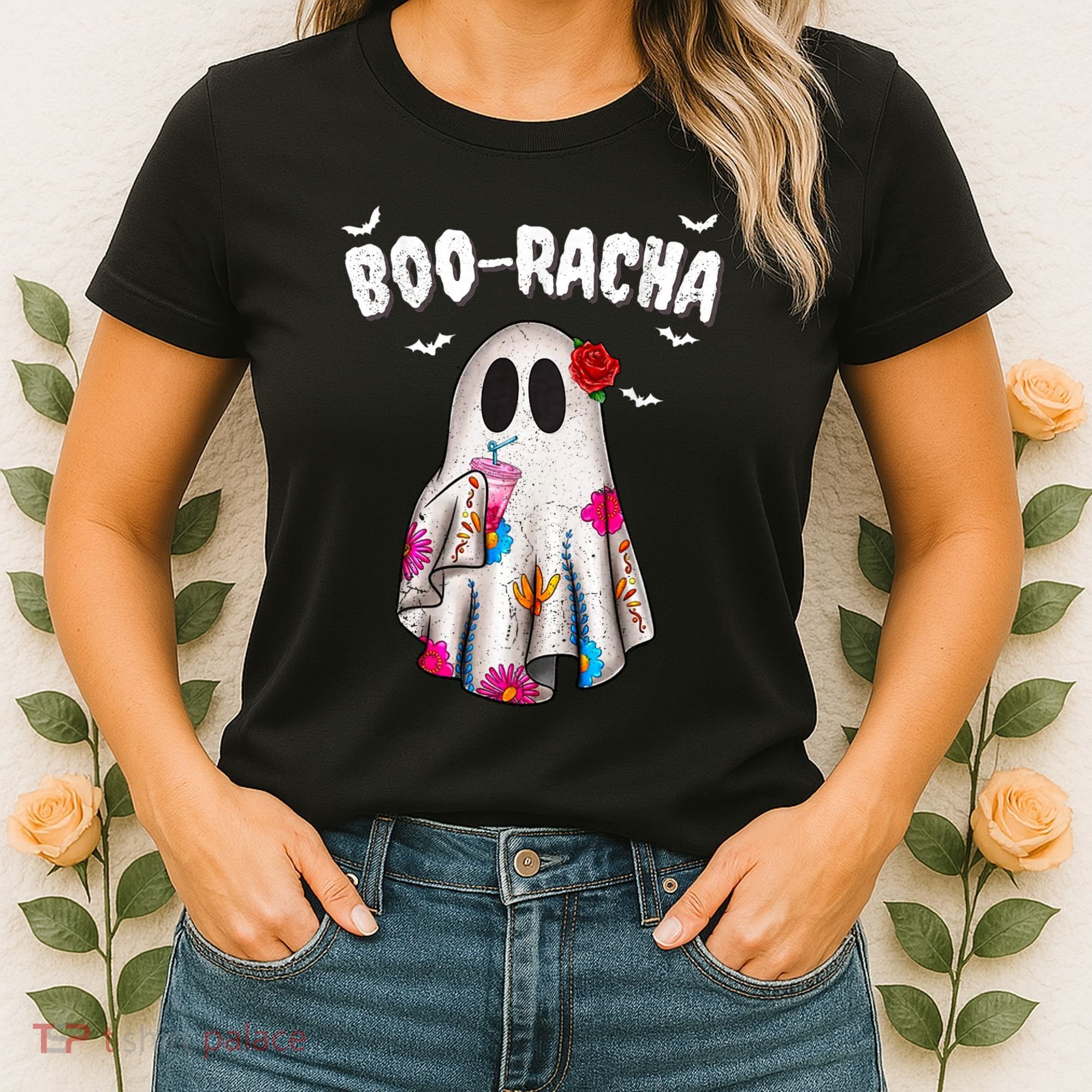 Booracha Funny Halloween Ghost Boo Jee Ghost For Halloween Women's T-Shirt