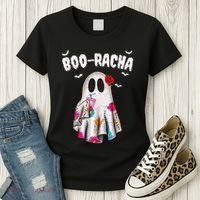 Booracha Funny Halloween Ghost Boo Jee Ghost For Halloween Women's T-Shirt thumb 3