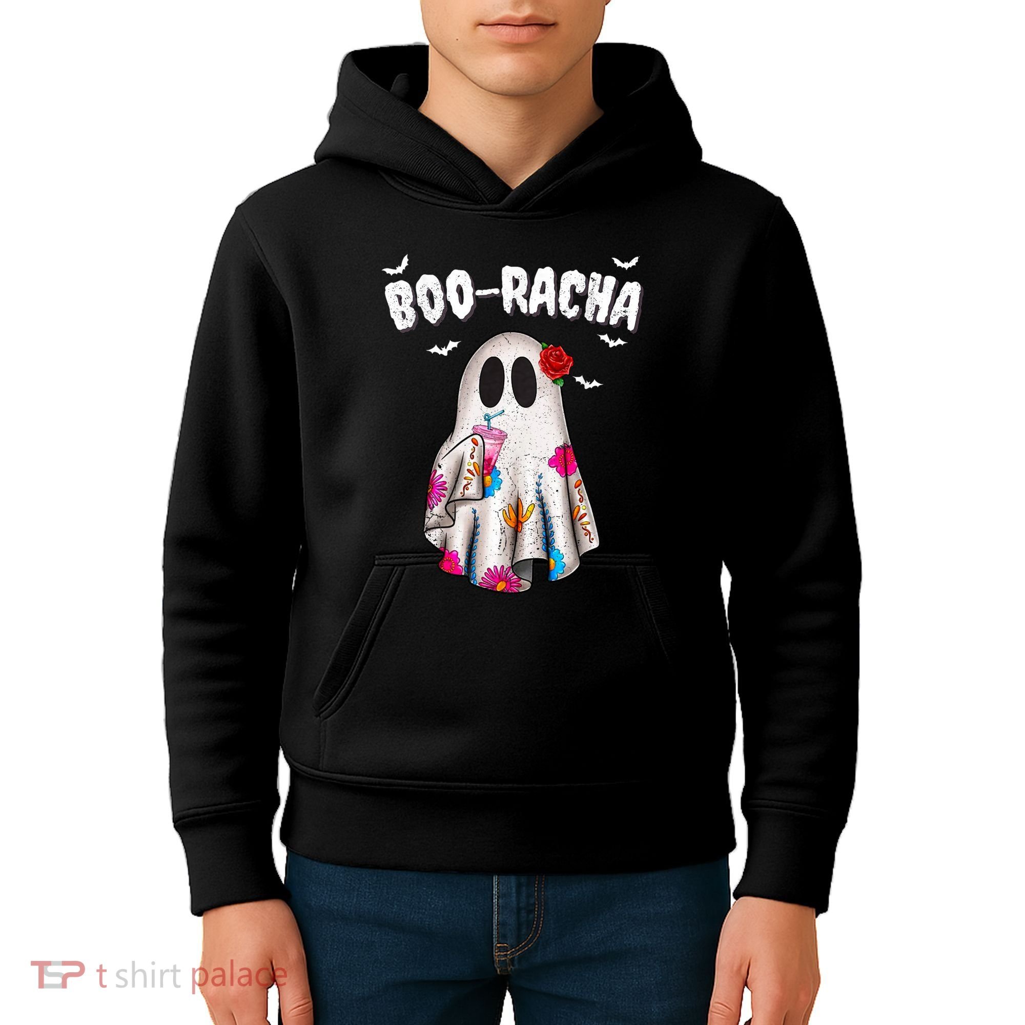 Booracha Funny Halloween Ghost Boo Jee Ghost For Halloween Kids Hoodie