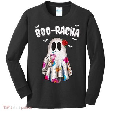 Booracha Funny Halloween Ghost Boo Jee Ghost For Halloween Kids Long Sleeve Shirt