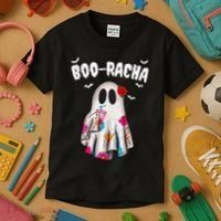 Booracha Funny Halloween Ghost Boo Jee Ghost For Halloween Kids T-Shirt thumb 3