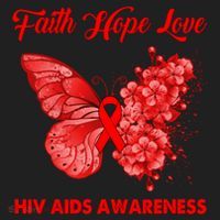 Butterfly Faith Hope Love Red Ribbon Hiv Aids Day Warrior Gift Beanie thumb 2