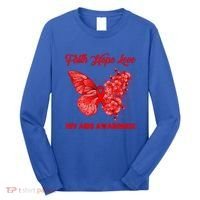 Butterfly Faith Hope Love Red Ribbon Hiv Aids Day Warrior Gift Long Sleeve Shirt thumb 0