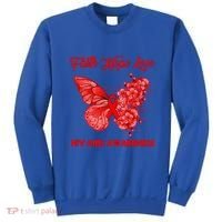 Butterfly Faith Hope Love Red Ribbon Hiv Aids Day Warrior Gift Sweatshirt thumb 0