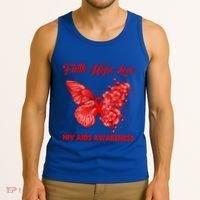 Butterfly Faith Hope Love Red Ribbon Hiv Aids Day Warrior Gift Tank Top thumb 3