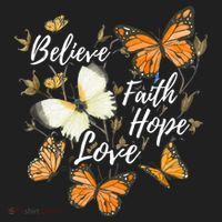 Believe Faith Hope Love Monarch Butterfly Gift Beanie thumb 2