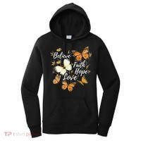 Believe Faith Hope Love Monarch Butterfly Gift Women's Hoodie thumb 0