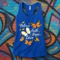 Believe Faith Hope Love Monarch Butterfly Gift Women's Tank Top thumb 3